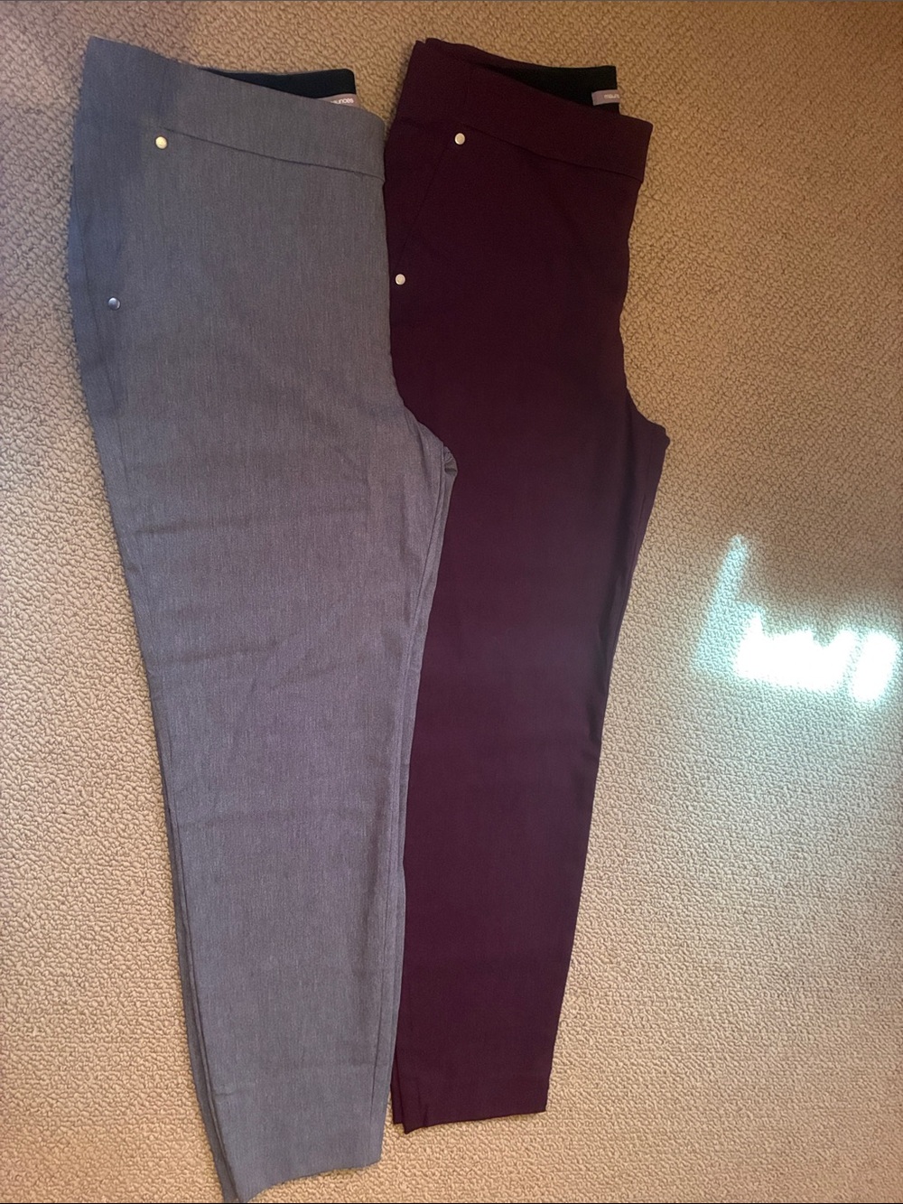 Womens Stretch Ponte Pants - one of each. Gray and Burgundy
